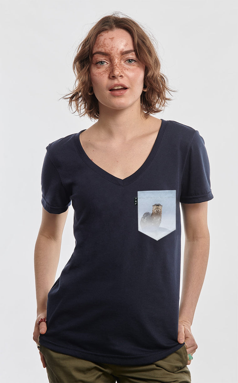 Semi-adjusted V-neck T-shirt - Loutre and Larry Adjust