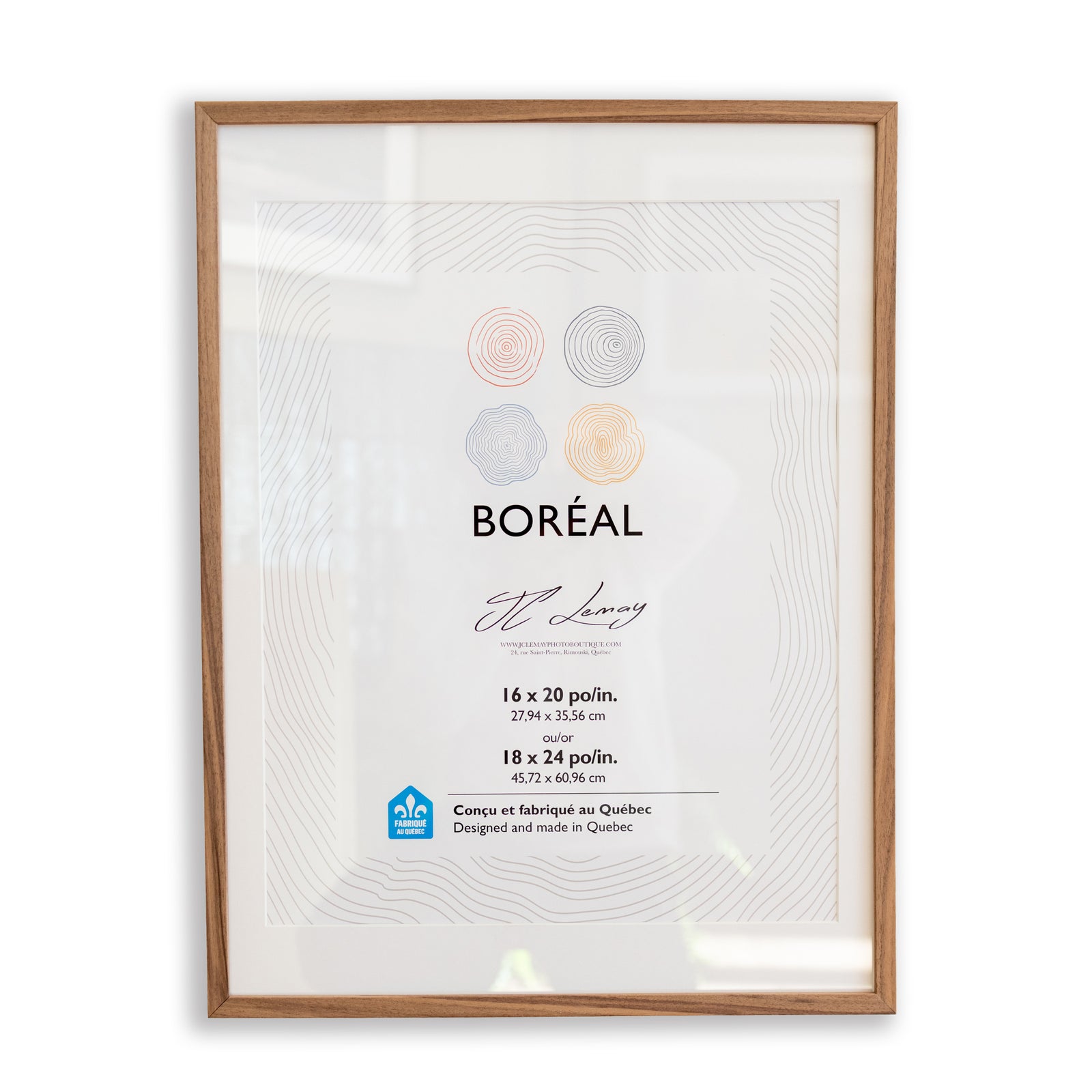 Cadre en bois vitré - 18x24 pouces (46x61cm)