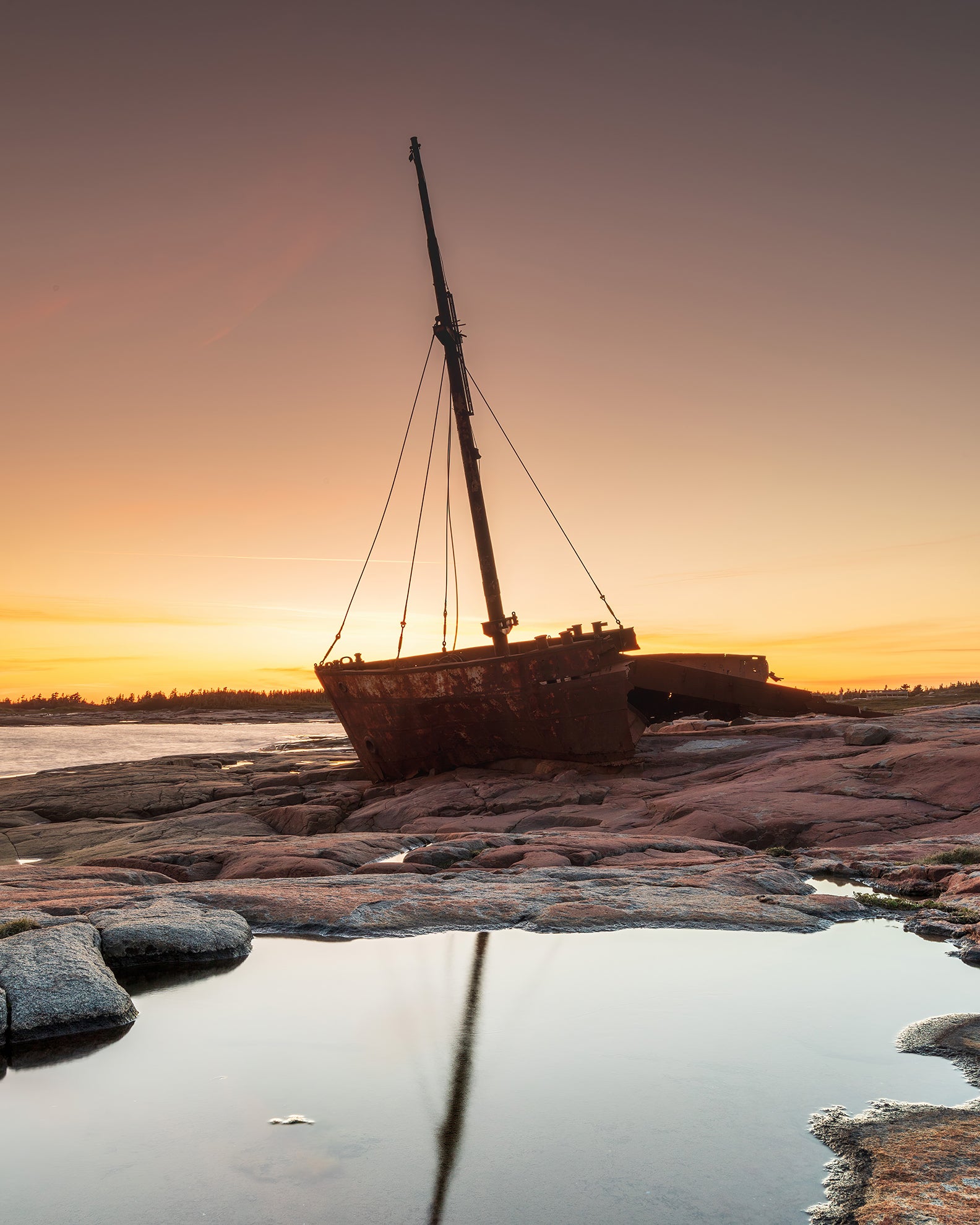 Brion au coucher de soleil