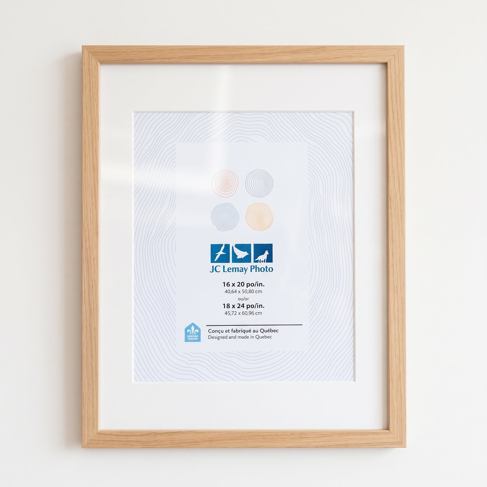 Wood frame with glass - 18x24 inches (46x61cm)