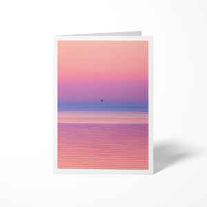 In flight at sunset - Greeting Card