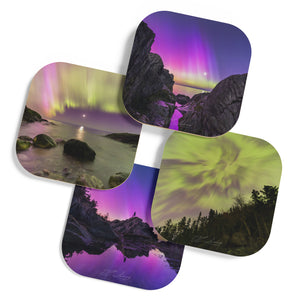Ensemble de sous-verres (4) - Aurores boréales