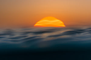 Sunset - cadre rond en bois massif (24 pouces)