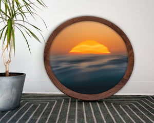 Sunset - cadre rond en bois massif (24 pouces)