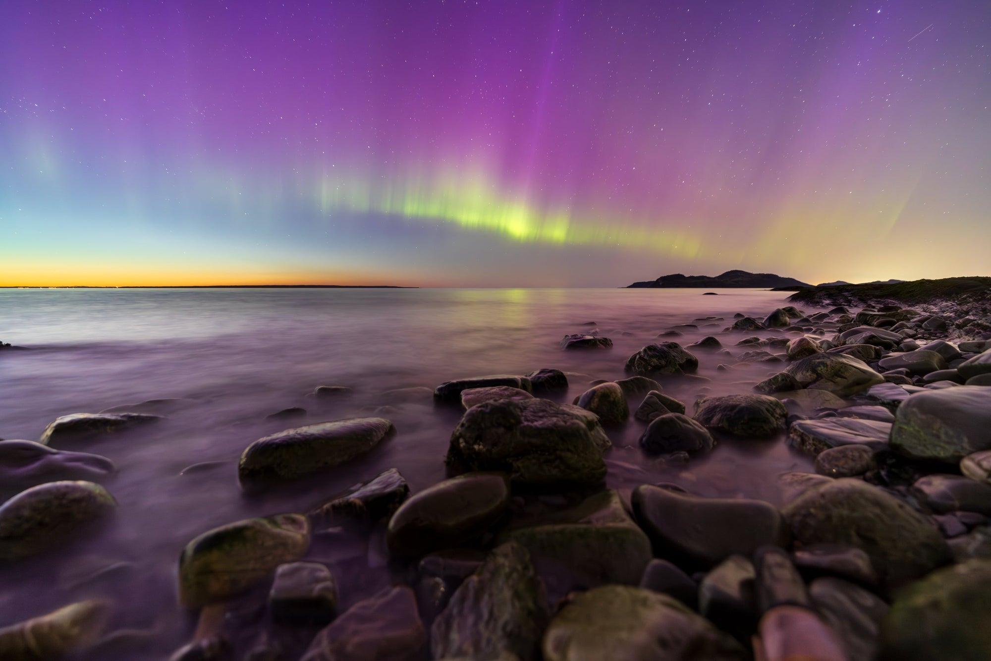 Sunset and Northern Lights