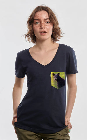 T-Shirt col en V semi-ajusté - La moyenne ours