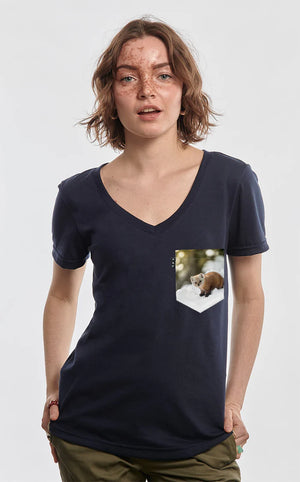 T-Shirt col en V semi-ajusté - Martre Labrèche