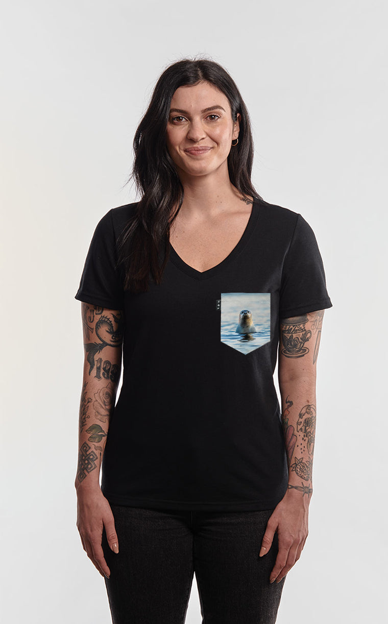 Semi-adjusted V-neck T-shirt - Phoquaccia