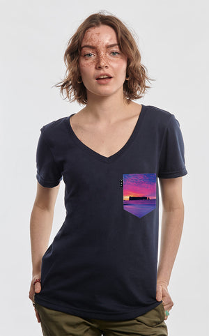 Semi-adjusted V-neck T-shirt - Pierre Trouée
