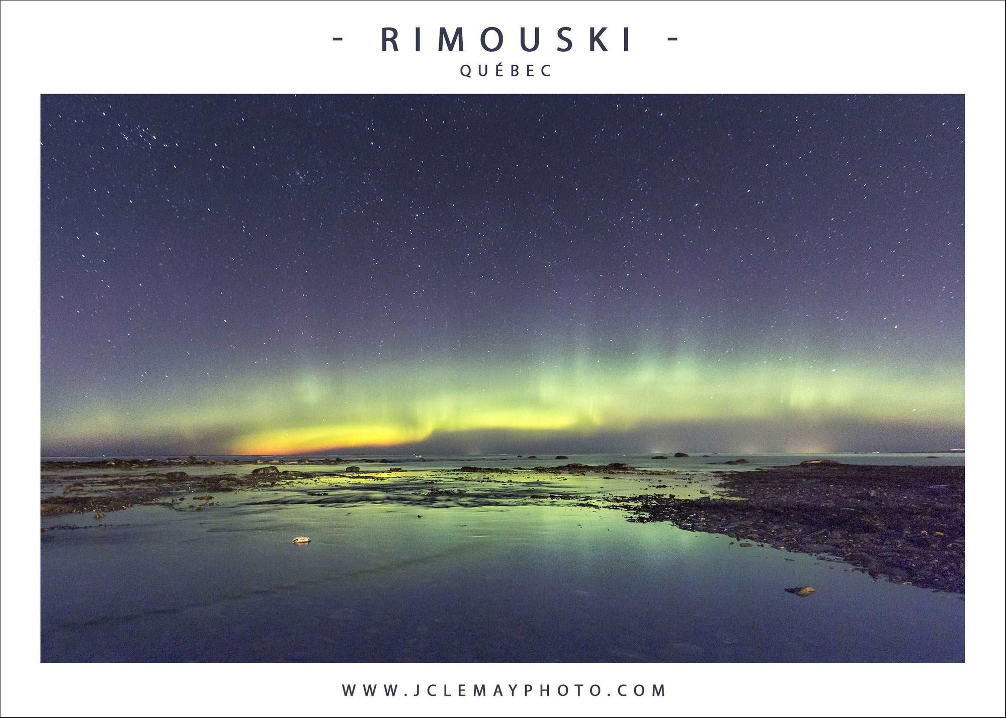 Carte postale d'une aurore boréale à Rimouski par Jc Lemay Photo